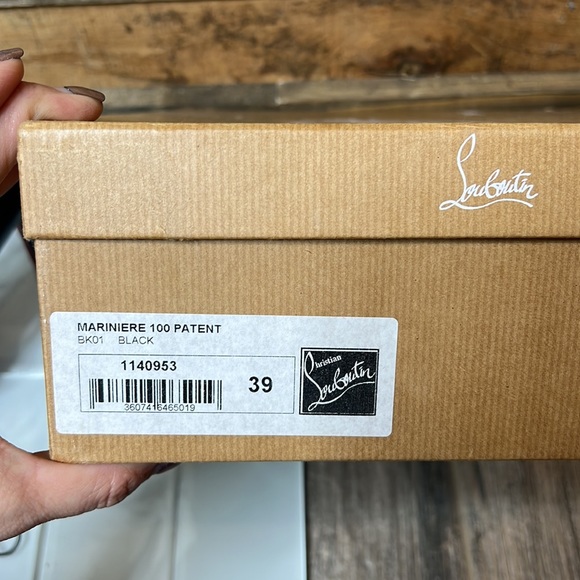 Christian Louboutin Mariniere Red Sole Patent Leather Cage 100mm Heels - Picture 11 of 14